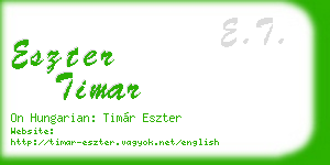 eszter timar business card