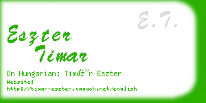 eszter timar business card